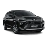 Toyota Avanza hitam tampak depan untuk layanan rental mobil Bandung dengan driver profesional