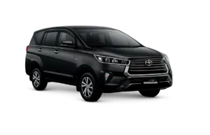Toyota Innova Reborn hitam untuk layanan sewa mobil Bandung dengan driver profesional dari Twins Rent Car