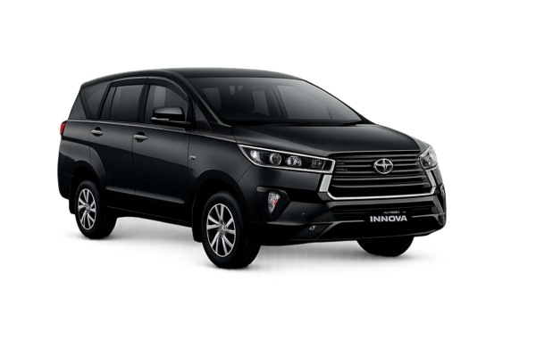 Toyota Innova Reborn hitam untuk layanan sewa mobil Bandung dengan driver profesional dari Twins Rent Car