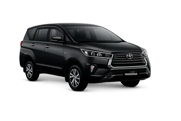 Toyota Innova Reborn hitam untuk layanan sewa mobil Bandung dengan driver profesional dari Twins Rent Car