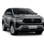 Toyota Innova Zenix Type Q abu-abu tampak depan untuk layanan sewa mobil Bandung dengan driver profesional