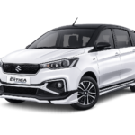 Suzuki All New Ertiga Hybrid putih dari Twins Rent Car untuk layanan sewa mobil dengan supir di Bandung.
